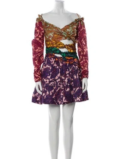 Pre-owned Zimmermann Linen Mini Dress In Blue