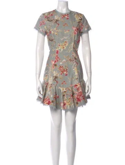 Pre-owned Zimmermann Linen Mini Dress In Blue
