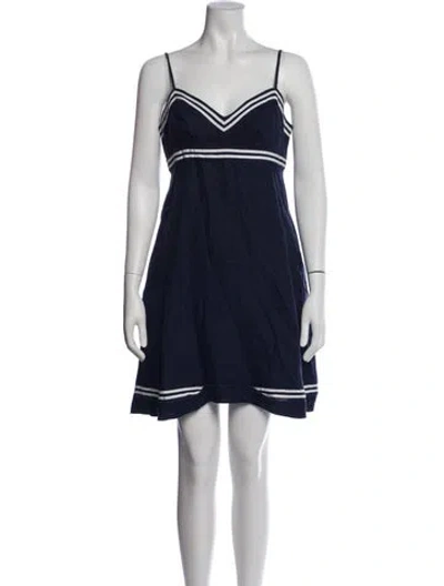 Pre-owned Zimmermann Linen Mini Dress In Blue