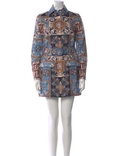 Pre-owned Zimmermann Linen Mini Dress In Blue