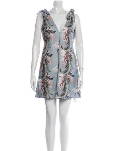 Pre-owned Zimmermann Linen Mini Dress In Blue