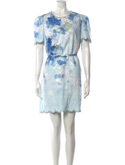 Pre-owned Zimmermann Linen Mini Dress In Blue
