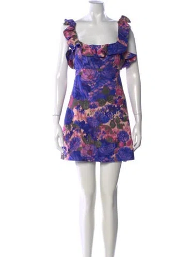 Pre-owned Zimmermann Linen Mini Dress In Blue