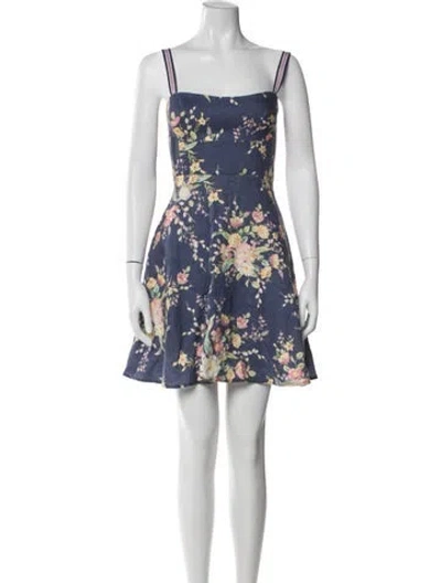 Pre-owned Zimmermann Linen Mini Dress In Blue
