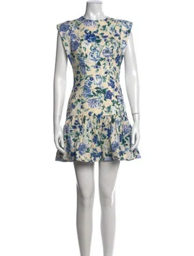 Pre-owned Zimmermann Linen Mini Dress In Blue