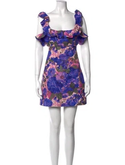 Pre-owned Zimmermann Linen Mini Dress In Blue