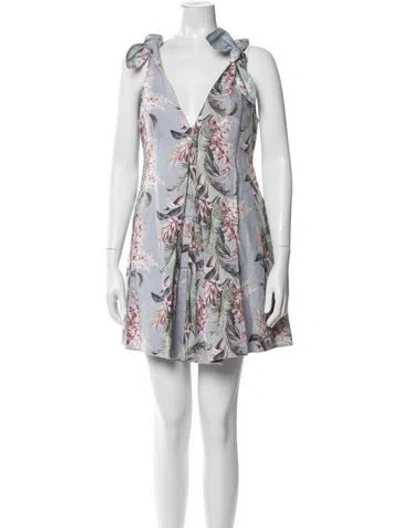Pre-owned Zimmermann Linen Mini Dress In Blue