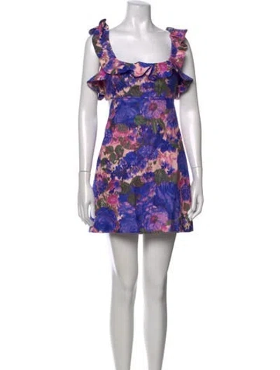 Pre-owned Zimmermann Linen Mini Dress In Blue