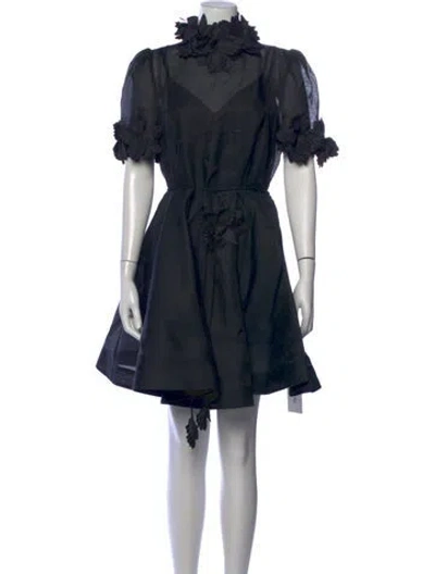 Pre-owned Zimmermann Linen Mini Dress In Blue