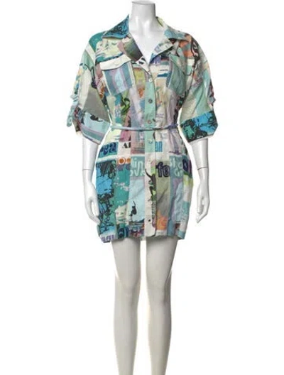 Pre-owned Zimmermann Linen Mini Dress In Blue