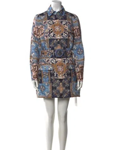 Pre-owned Zimmermann Linen Mini Dress In Blue