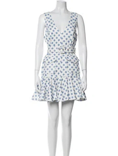 Pre-owned Zimmermann Linen Mini Dress In Blue/white