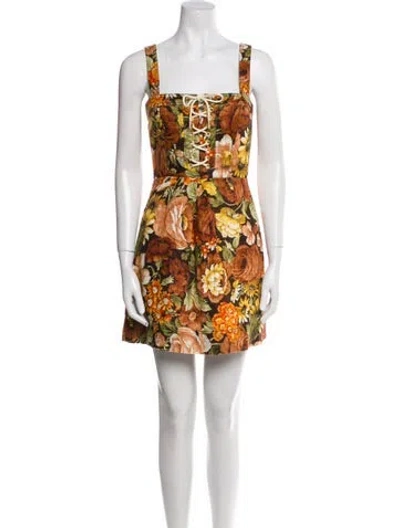 Pre-owned Zimmermann Linen Mini Dress In Brown