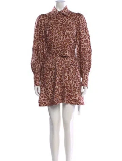 Pre-owned Zimmermann Linen Mini Dress In Brown