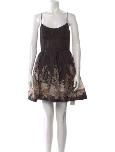Pre-owned Zimmermann Linen Mini Dress In Brown