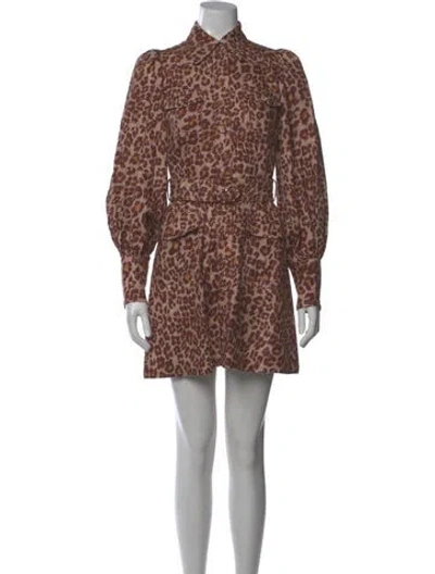 Pre-owned Zimmermann Linen Mini Dress In Brown
