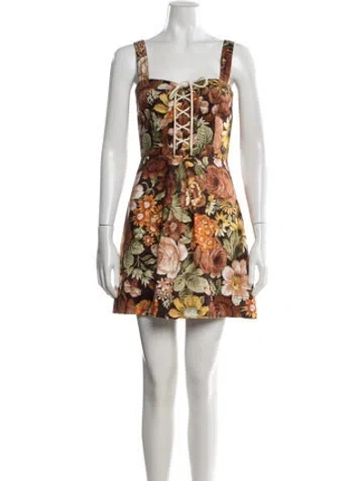 Pre-owned Zimmermann Linen Mini Dress In Brown