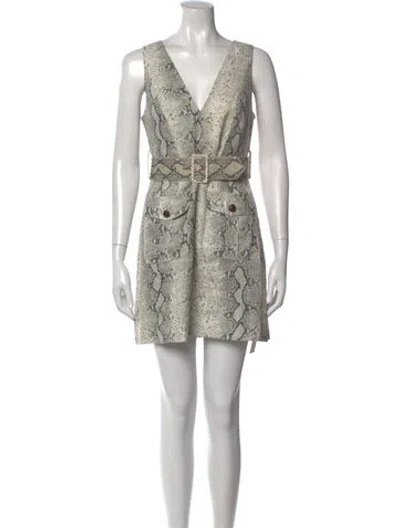 Pre-owned Zimmermann Linen Mini Dress In Gray