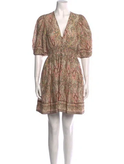 Pre-owned Zimmermann Linen Mini Dress In Green