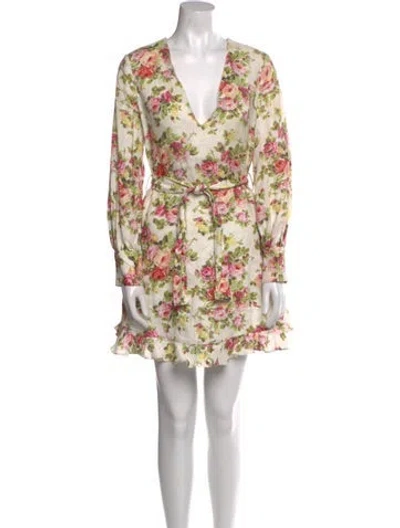 Pre-owned Zimmermann Linen Mini Dress In Green