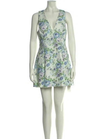 Pre-owned Zimmermann Linen Mini Dress In Green