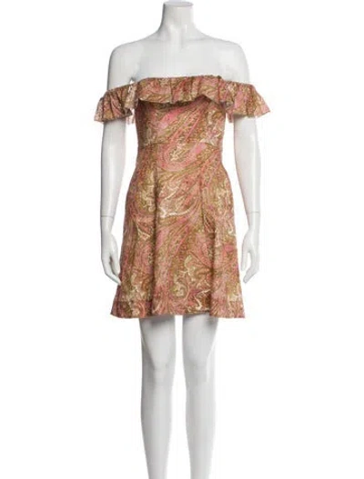 Pre-owned Zimmermann Linen Mini Dress In Green