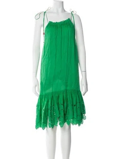 Pre-owned Zimmermann Linen Mini Dress In Green