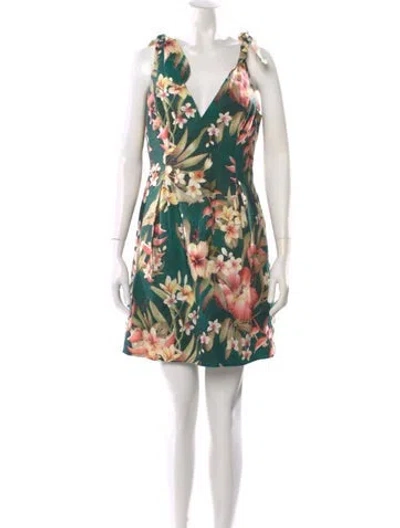 Pre-owned Zimmermann Linen Mini Dress In Green