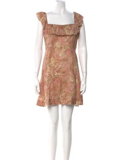 Pre-owned Zimmermann Linen Mini Dress In Green
