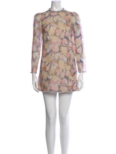 Pre-owned Zimmermann Linen Mini Dress In Green