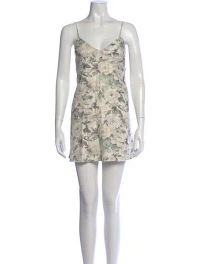 Pre-owned Zimmermann Linen Mini Dress In Green