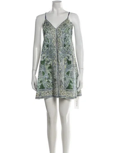 Pre-owned Zimmermann Linen Mini Dress In Green