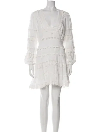 Pre-owned Zimmermann Linen Mini Dress In Green