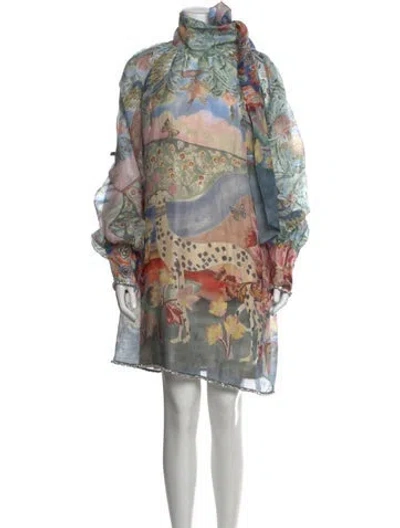 Pre-owned Zimmermann Linen Mini Dress In Green