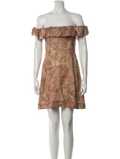 Pre-owned Zimmermann Linen Mini Dress In Green