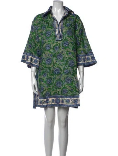 Pre-owned Zimmermann Linen Mini Dress In Green