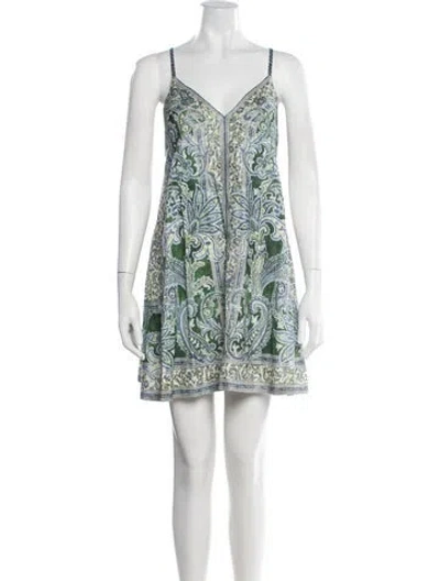 Pre-owned Zimmermann Linen Mini Dress In Green