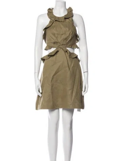 Pre-owned Zimmermann Linen Mini Dress In Green