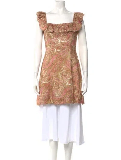 Pre-owned Zimmermann Linen Mini Dress In Green