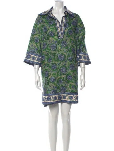 Pre-owned Zimmermann Linen Mini Dress In Green