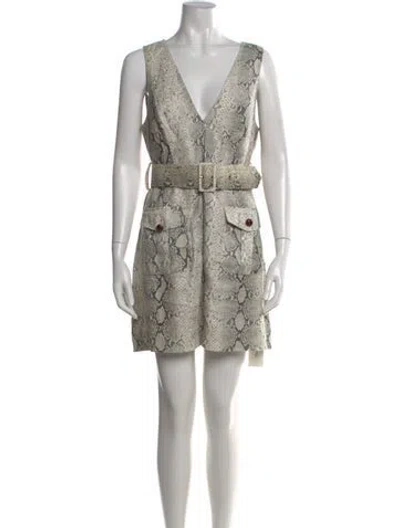 Pre-owned Zimmermann Linen Mini Dress In Green