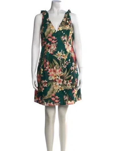 Pre-owned Zimmermann Linen Mini Dress In Green