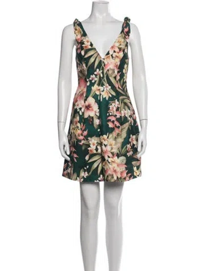 Pre-owned Zimmermann Linen Mini Dress In Green
