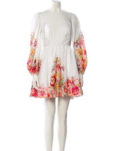 Pre-owned Zimmermann Linen Mini Dress In Multi