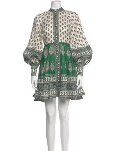 Pre-owned Zimmermann Linen Mini Dress In Multi