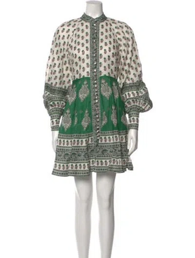 Pre-owned Zimmermann Linen Mini Dress In Multi