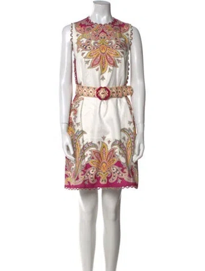 Pre-owned Zimmermann Linen Mini Dress In Multi