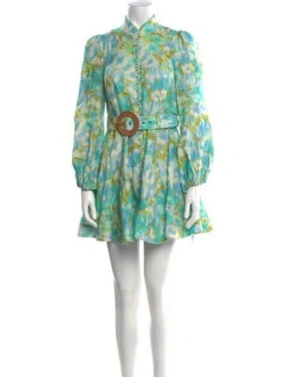 Pre-owned Zimmermann Linen Mini Dress In Multi
