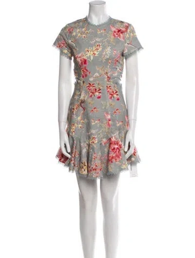 Pre-owned Zimmermann Linen Mini Dress In Multi