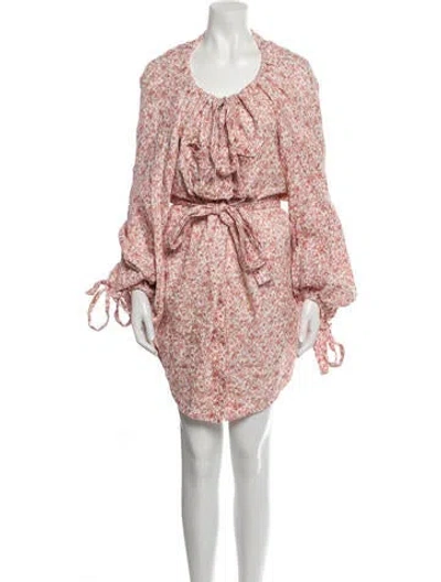 Pre-owned Zimmermann Linen Mini Dress In Multi